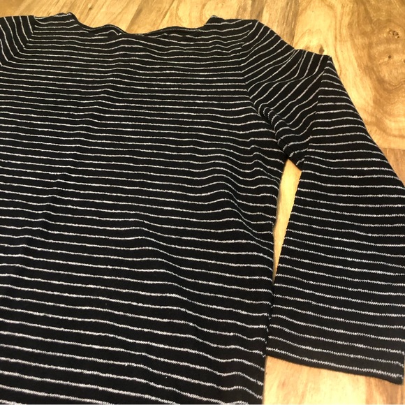 J. Jill Heavy Cotton 3/4 Sleeve Pullover Tunic Stripes Large - Picture 2 of 13